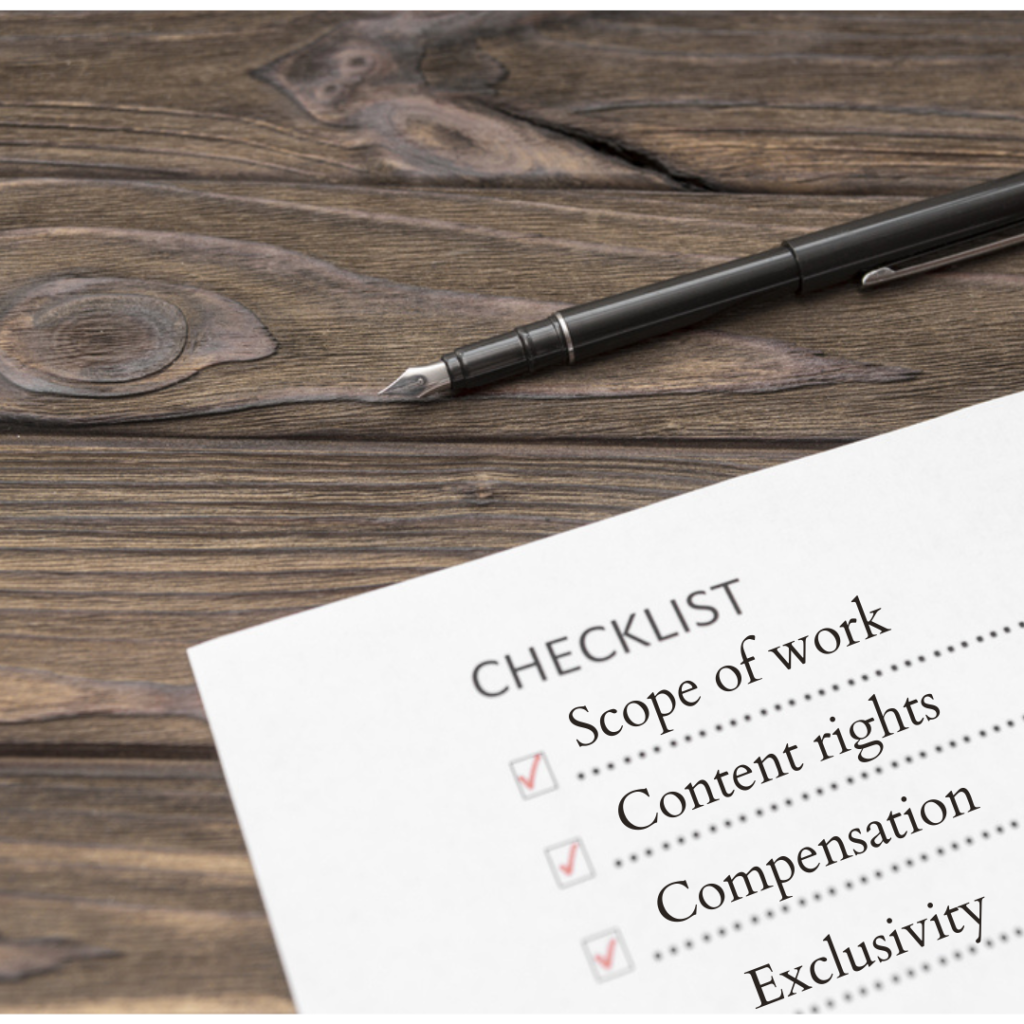 Influencer marketing contract checklist