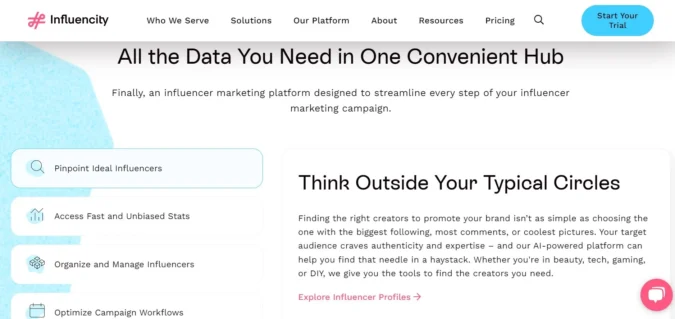 influencity influencer search platform
